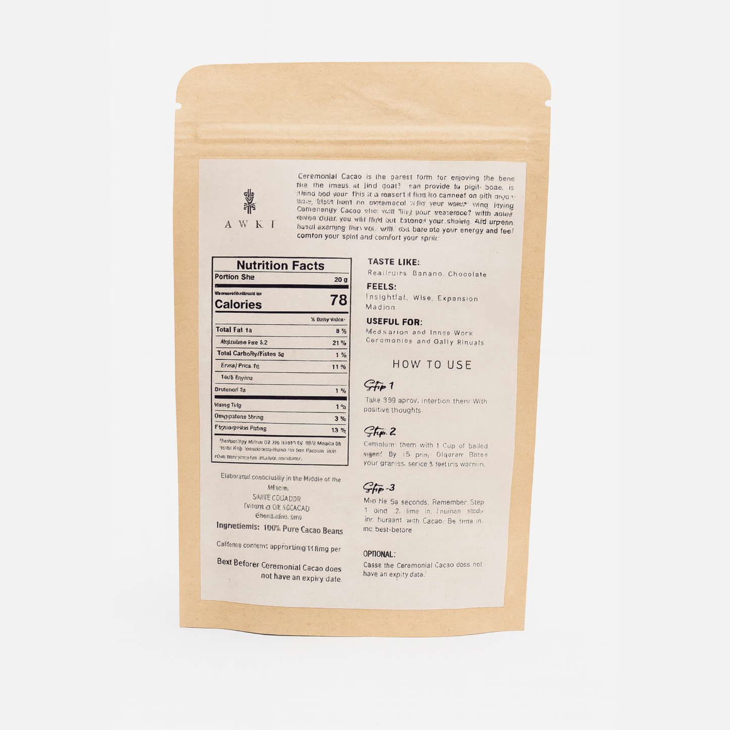 AWKI Ceremonial Cacao – 100 g