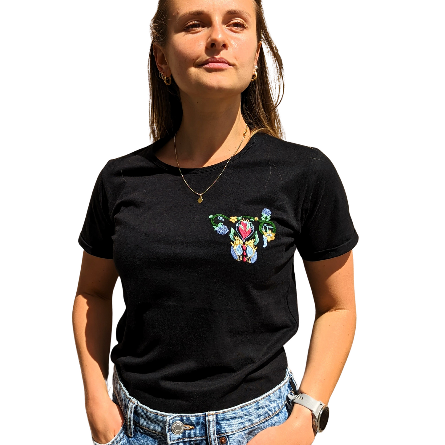 ESPERANZA T-Shirt schwarz | handbestickt - Kollektion 2022